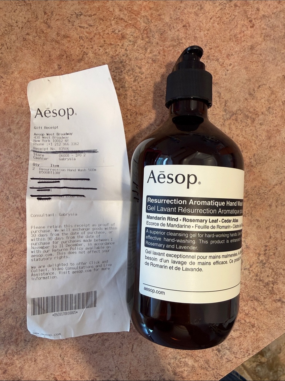 Aesop Resurrection Aromatique Hydrating Hand Wash